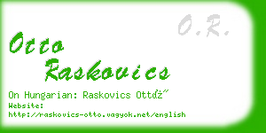 otto raskovics business card